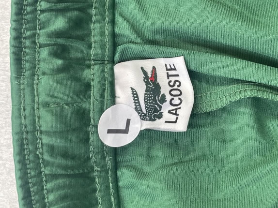LACOSTE PANTALONI TUTA SPORTY VERDE UOMO PRE OWNED L