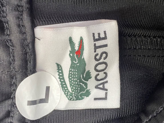 LACOSTE PANTALONI TUTA STREETWEAR NERO UOMO PRE OWNED L