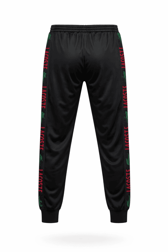 LACOSTE TRACK PANTS STREETWEAR BLACK MEN PRE OWNED L