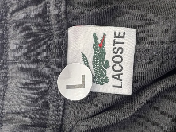 LACOSTE TRACK PANTS STREETWEAR BLACK MEN PRE OWNED L