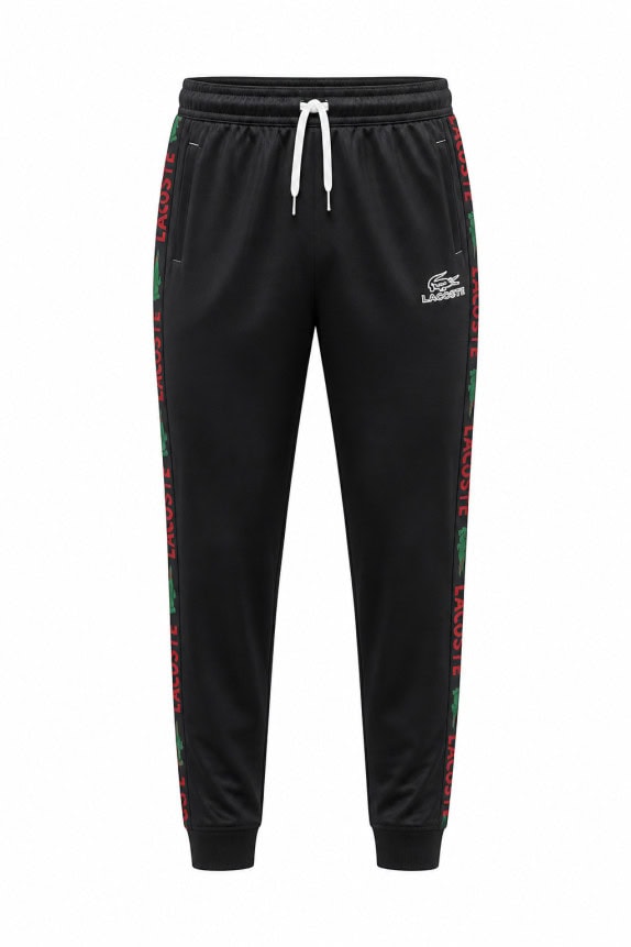 LACOSTE PANTALONI TUTA STREETWEAR NERO UOMO PRE OWNED XL