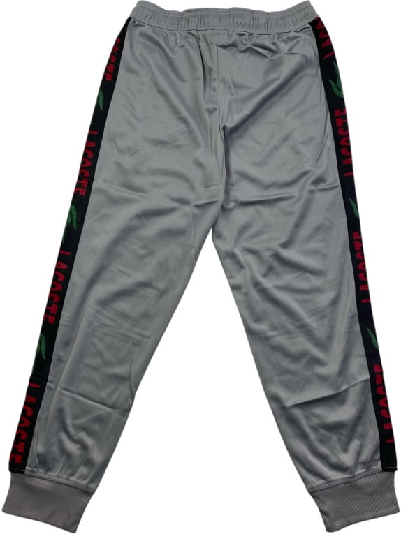 LACOSTE ΠΑΝΤΕΛΟΝΙ ΦΟΡΜΑΣ TRACK PANTS ΜΕ ΠΛΑΪΝΟ LOGO TAPE ΓΚΡΙ ΑΝΔΡΙΚΟ SMALL