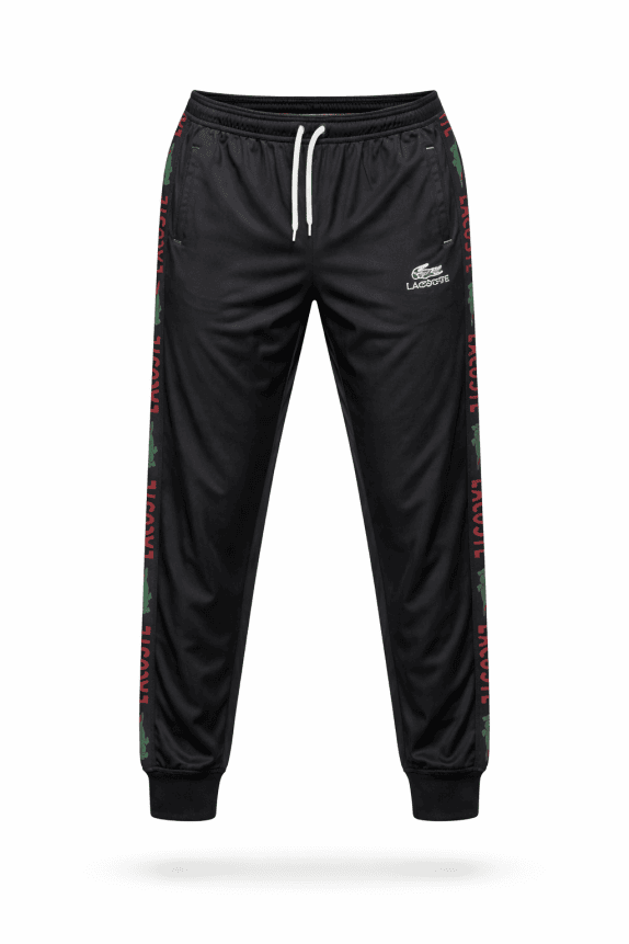 LACOSTE TRACK PANTS SPORTY BLACK MEN PRE OWNED XXL
