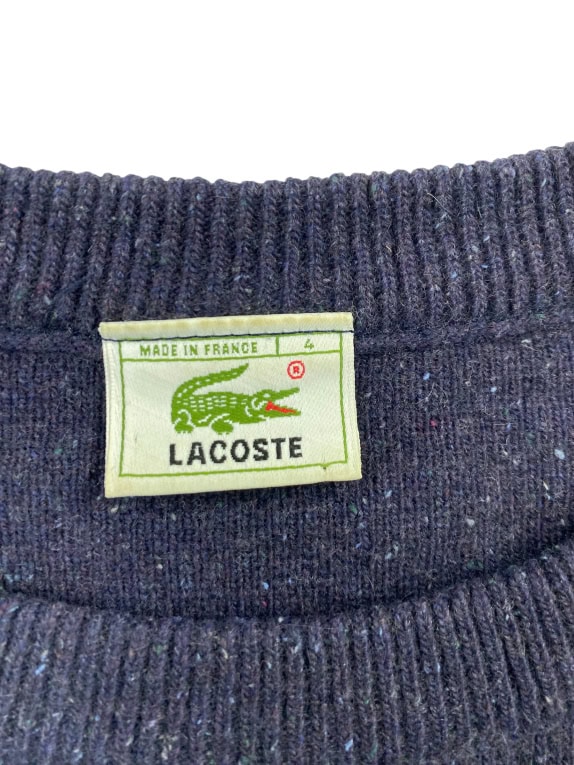LACOSTE ΠΛΕΚΤΗ ΜΠΛΟΥΖΑ VINTAGE MADE IN FRANCE ΜΠΛΕ ΣΚΟΥΡΟ ΑΝΔΡΙΚΟ XL