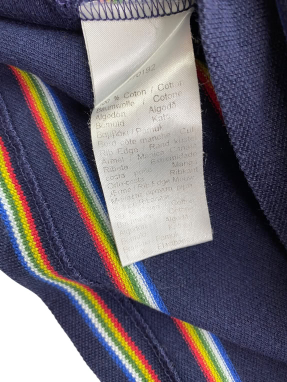 Lacoste Polo a maniche corte a righe navy arcobaleno classic fit da uomo XS