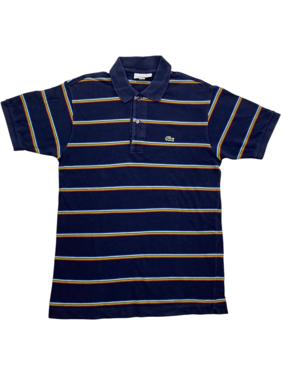 Lacoste Polo a maniche corte a righe navy arcobaleno classic fit da uomo XS