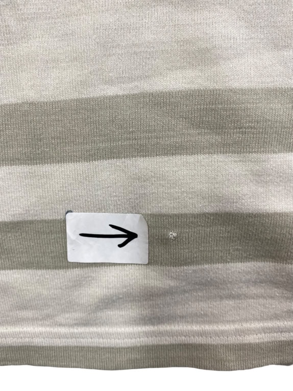 Lacoste Polo a maniche lunghe a righe beige da uomo M
