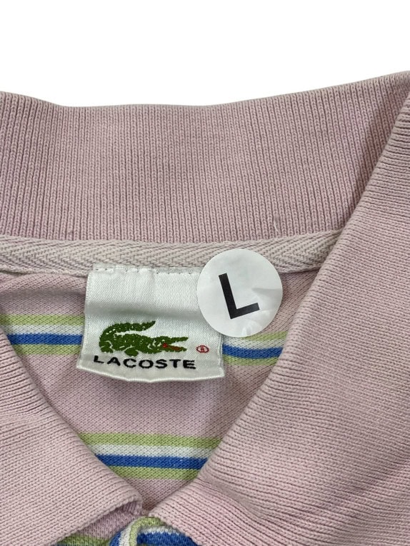 LACOSTE POLO ΜΠΛΟΥΖΑ ΚΛΑΣΙΚΗ ΡΙΓΕ ΡΟΖ ΑΝΤΡΙΚΟ PRE OWNED L