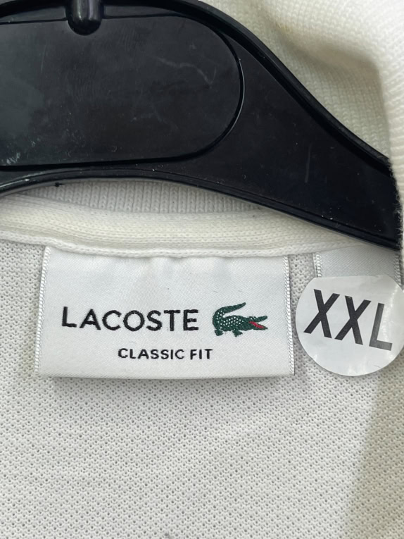 Lacoste White Polo Shirt Classic Fit with Pocket Cotton Size XXL