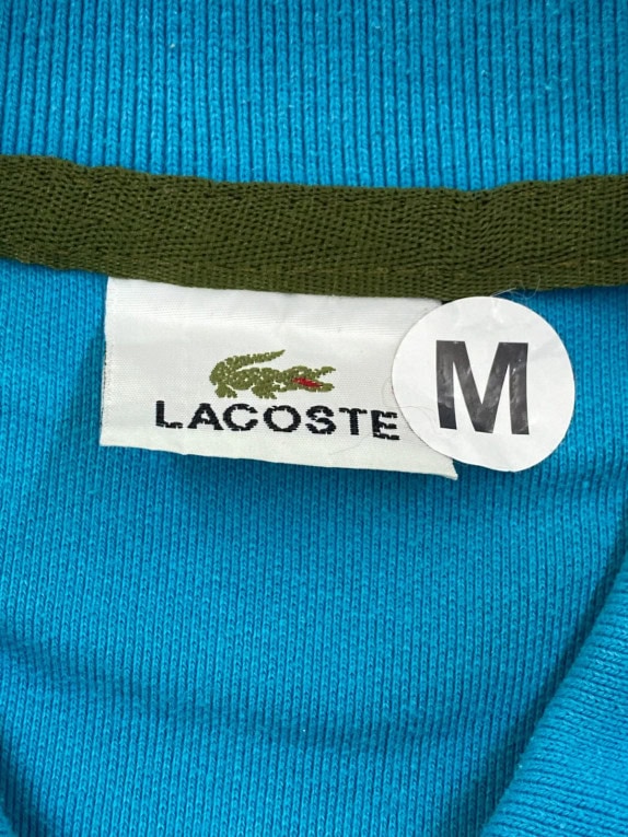 LACOSTE POLO SHIRT MINIMAL TURQUOISE MENS PRE OWNED M