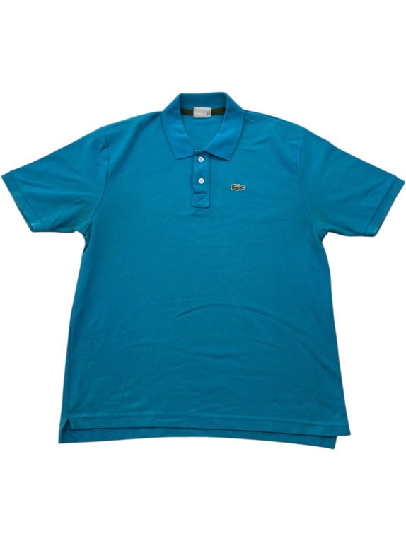 LACOSTE POLO SHIRT MINIMAL TURQUOISE MENS PRE OWNED M