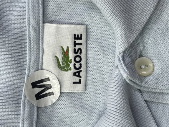 LACOSTE POLO SHIRT CLASSIC LIGHT BLUE MEN PRE OWNED M