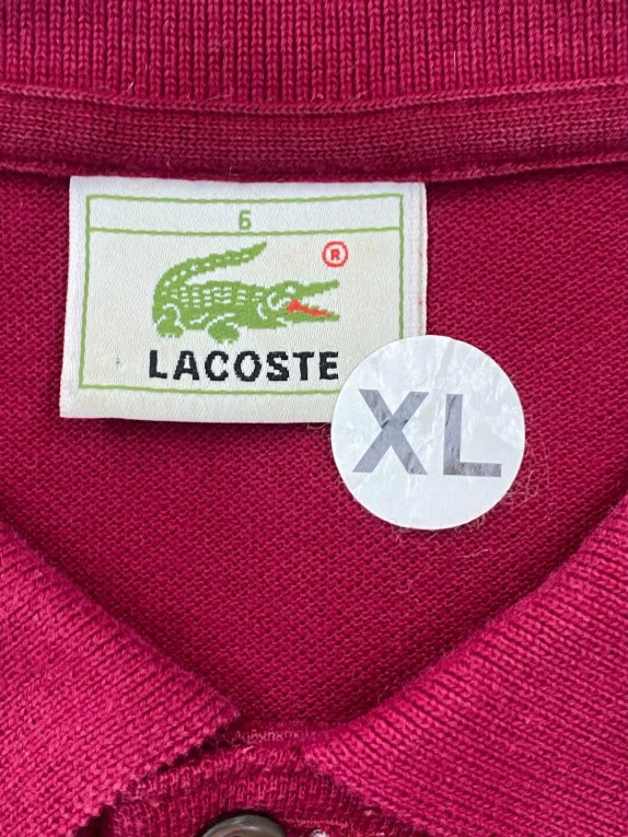 LACOSTE POLO SHIRT MINIMAL BORDEAUX UOMO PRE OWNED XL