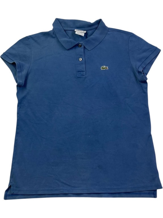 LACOSTE POLO SHIRT MINIMAL BLUE WOMENS PRE OWNED XS
