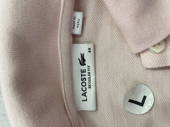 LACOSTE POLO SHIRT MINIMAL PINK WOMEN PRE OWNED L