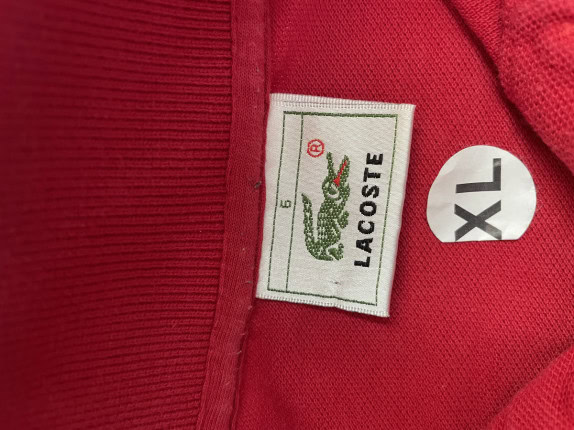 90S LACOSTE POLO SHIRT MINIMAL RED MEN PRE OWNED XL