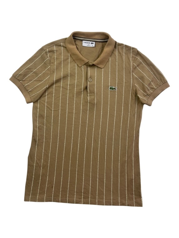 LACOSTE POLO SHIRT SLIM FIT ΡΙΓΕ ΜΠΕΖ UNISEX S