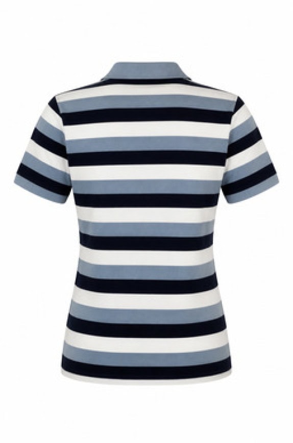 LACOSTE POLO SHIRT STRIPED NAVY LIGHT BLUE ΑΝΤΡΙΚΟ PRE OWNED S