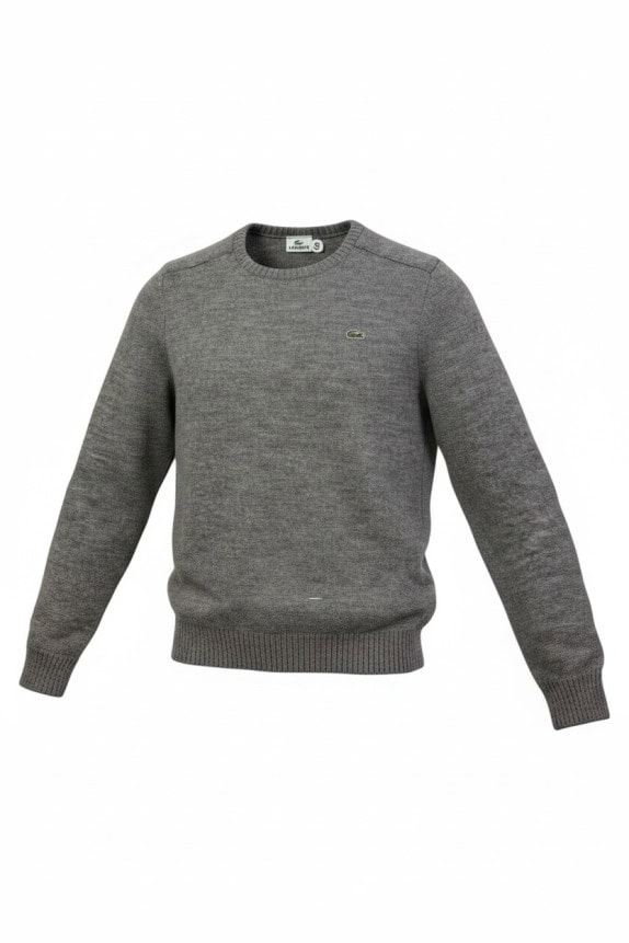 LACOSTE SWEATER MINIMAL GREY MENS PRE OWNED S