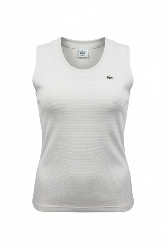 Lacoste Sleeveless Top Classic Crocodile Logo Μπεζ Γυναικείο XS