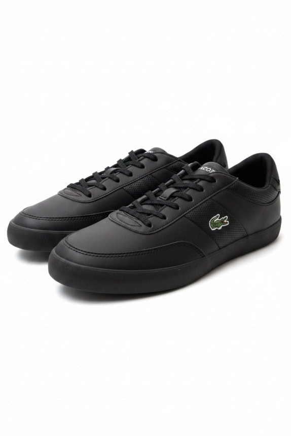 LACOSTE SNEAKERS MINIMAL BLACK UNISEX PRE OWNED EU44.5