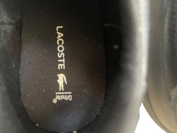 LACOSTE SNEAKERS MINIMAL BLACK UNISEX PRE OWNED EU44.5