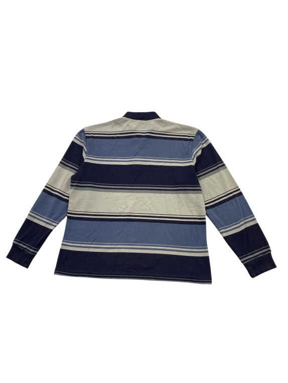 LACOSTE SPORT ΜΠΛΟΥΖΑ POLO VINTAGE ΡΙΓΕ ΜΠΛΕ/ΓΚΡΙ ΑΝΔΡΙΚΟ XL
