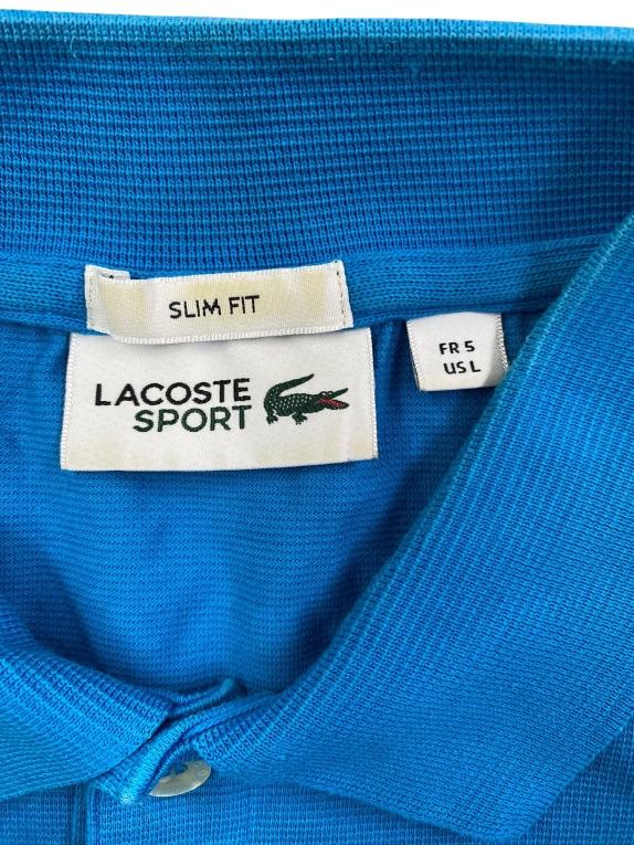LACOSTE SPORT POLO SHIRT SLIM FIT CROCODILE LOGO BLUE MALE L
