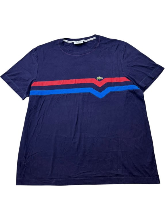 LACOSTE T SHIRT SPORTSWEAR BLU NAVY UOMO PRE OWNED XL