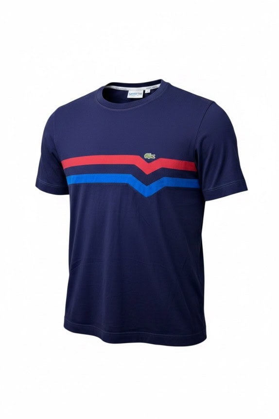 LACOSTE T SHIRT SPORTSWEAR BLU NAVY UOMO PRE OWNED XL