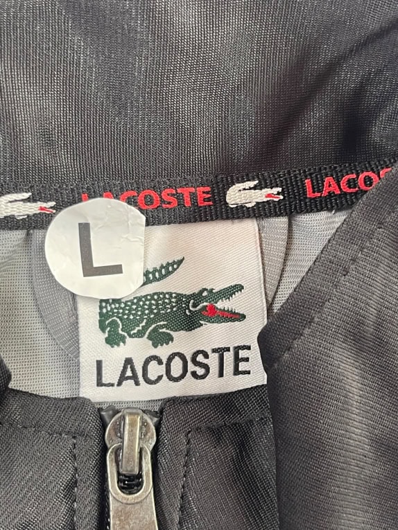 Lacoste Track Jacket Big Logo Black Grey Unisex L