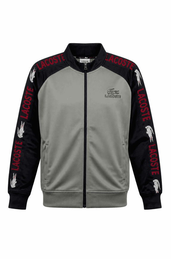 LACOSTE TRACK JACKET GRAPHIC GREY UOMO PRE OWNED M