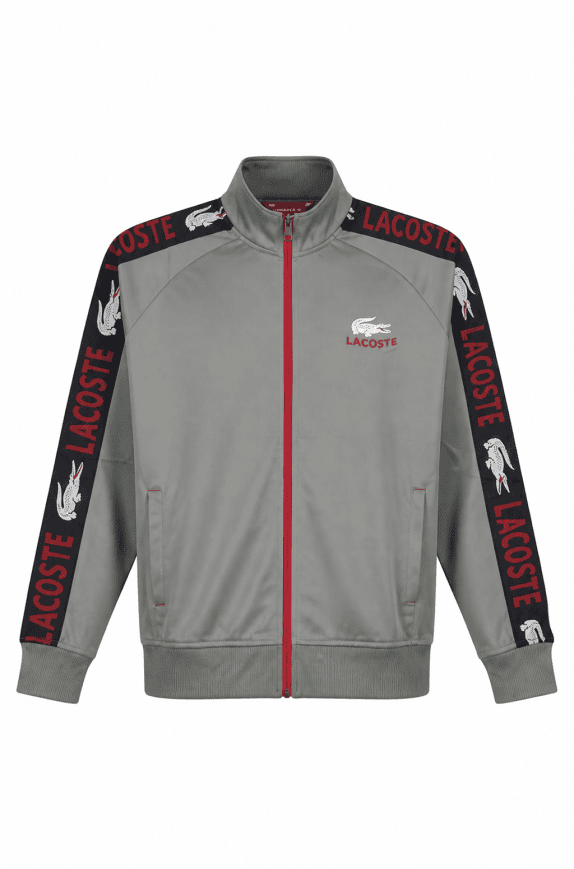 LACOSTE TRACK JACKET LOGO GRIGIO UOMO PRE OWNED M