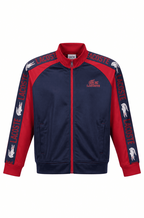 LACOSTE TRACK JACKET LOGO NAVY ΚΟΚΚΙΝΟ ΑΝΤΡΙΚΟ PRE OWNED M