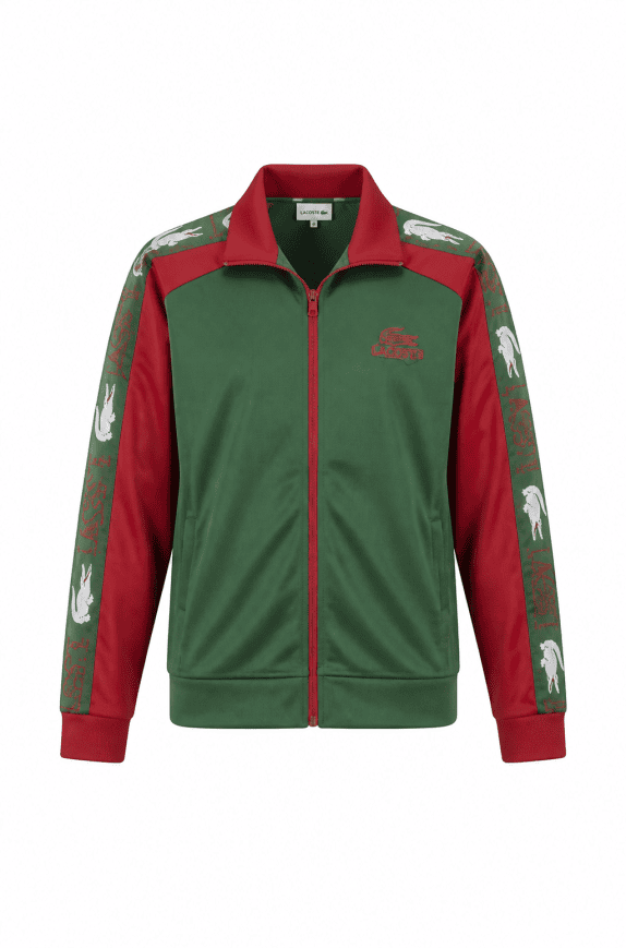 LACOSTE TRACK JACKET RETRO VERDE ROSSO UOMO PRE OWNED XL