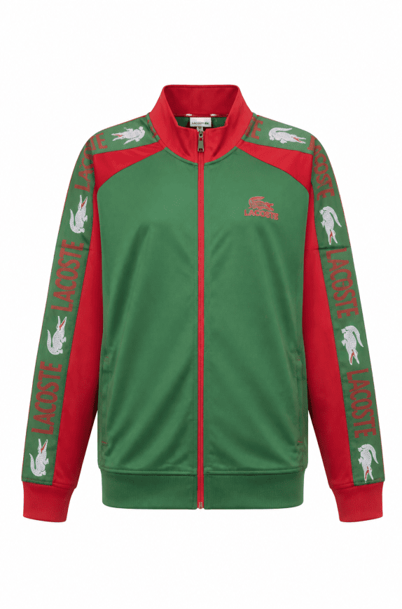 LACOSTE TRACK JACKET RETRO ΠΡΑΣΙΝΟ ΚΟΚΚΙΝΟ ΑΝΤΡΙΚΟ PRE OWNED XXL