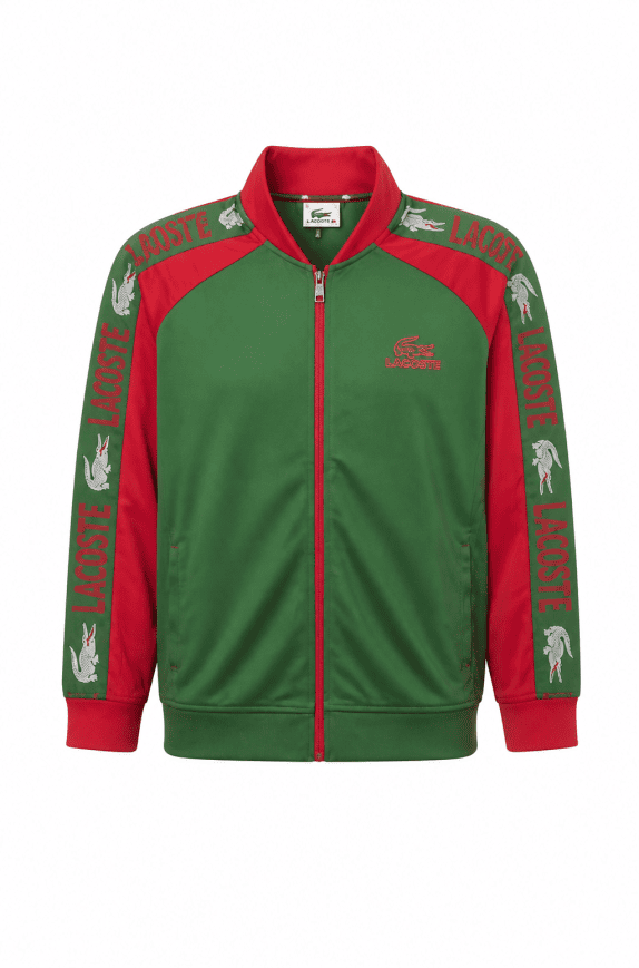 LACOSTE TRACK JACKET RETRO ΠΡΑΣΙΝΟ ΚΟΚΚΙΝΟ ΑΝΤΡΙΚΟ PRE OWNED XXL