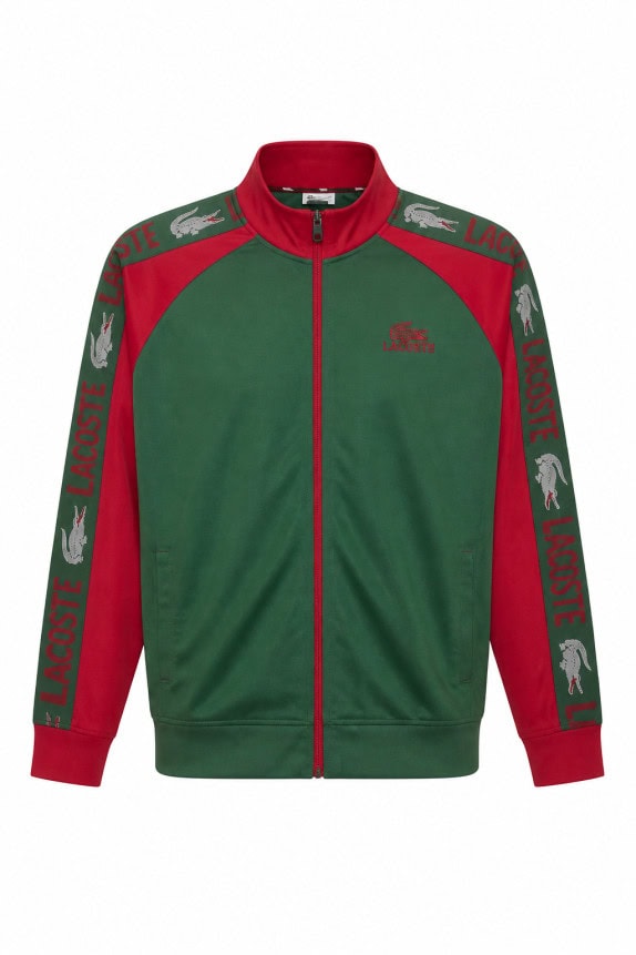 LACOSTE TRACK JACKET RETRO VERDE ROSSO UOMO PRE OWNED XL