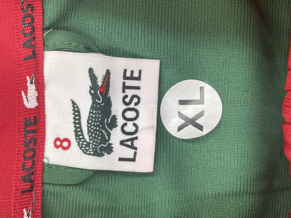 LACOSTE TRACK JACKET RETRO VERDE ROSSO UOMO PRE OWNED XL