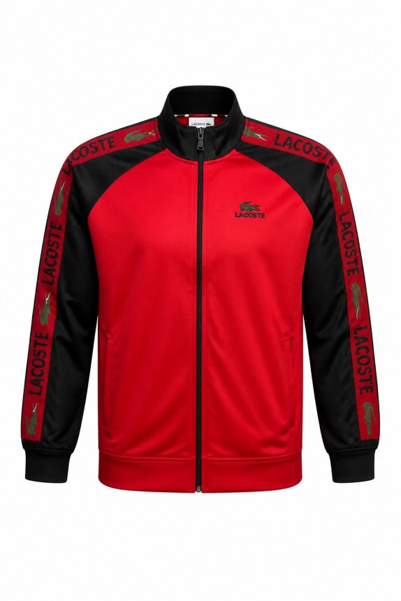 LACOSTE TRACK JACKET SPORTSWEAR RED MEN PRE OWNED XL