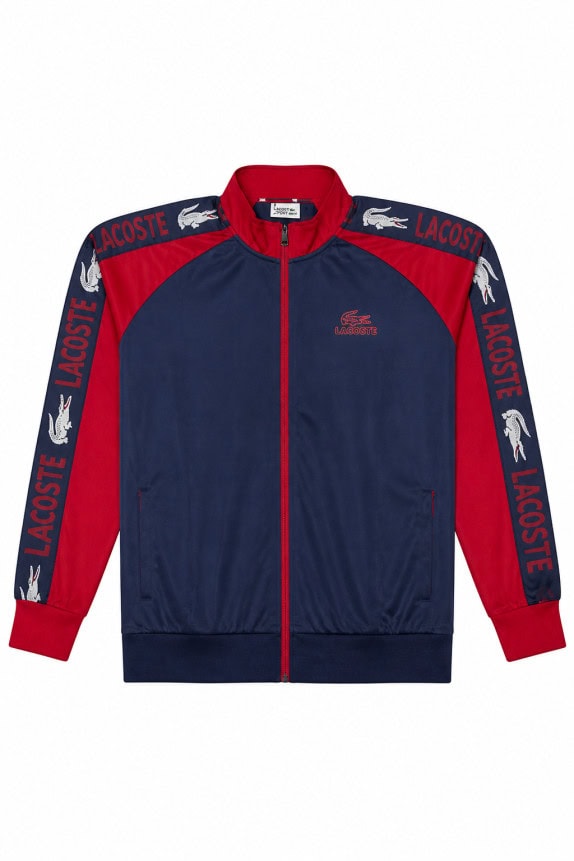 LACOSTE TRACK JACKET SPORTSWEAR BLU ROSSO UOMO PRE OWNED XXL