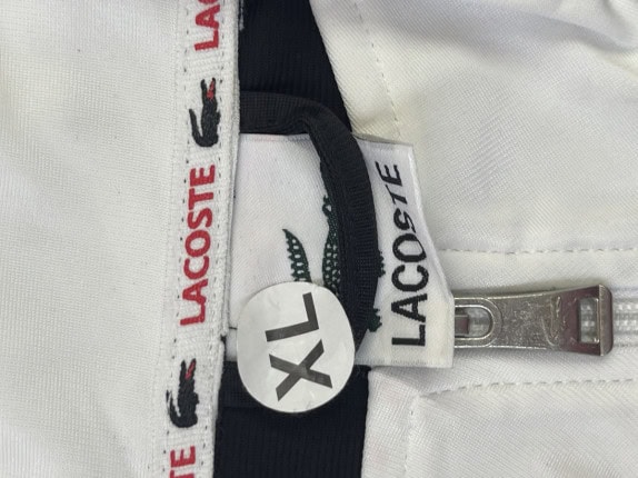 LACOSTE TRACK JACKET SPORTY BLACK WHITE UOMO PRE OWNED XL