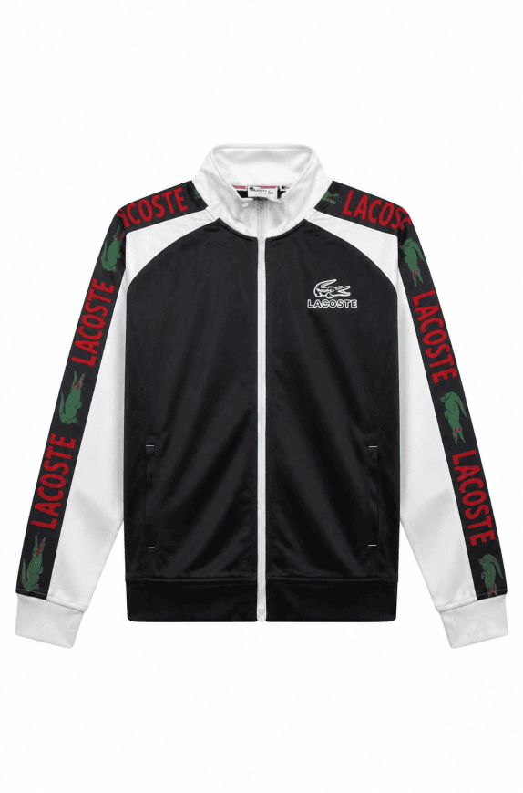 LACOSTE TRACK JACKET SPORTY BLACK WHITE ΑΝΤΡΙΚΟ PRE OWNED M