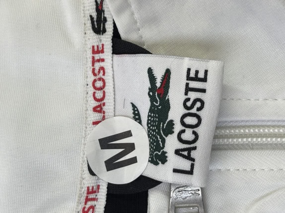 LACOSTE TRACK JACKET SPORTY BLACK WHITE MEN PRE OWNED M