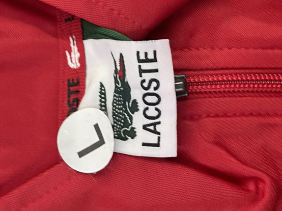 LACOSTE TRACK JACKET SPORTY VERDE ROSSO UOMO PRE OWNED L