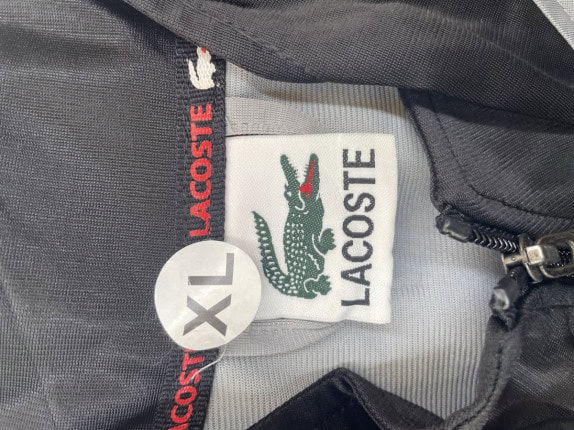 LACOSTE TRACK JACKET SPORTY GREY BLACK ΑΝΤΡΙΚΟ PRE OWNED XL