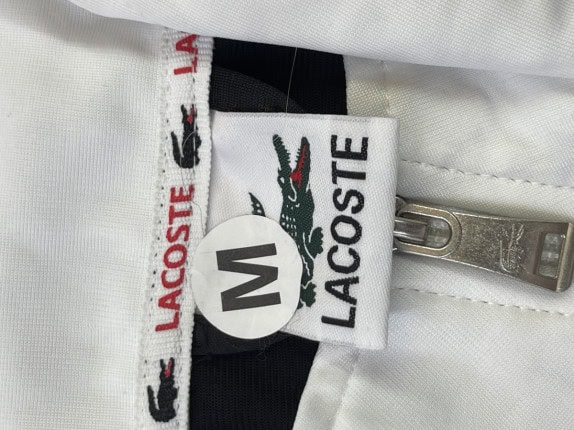 LACOSTE TRACK JACKET SPORTY BLACK AND WHITE MEN PRE OWNED M