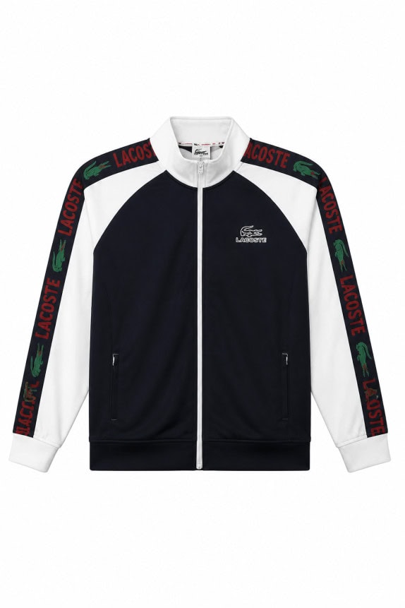LACOSTE TRACK JACKET SPORTY BLU BIANCO UOMO PRE OWNED XL
