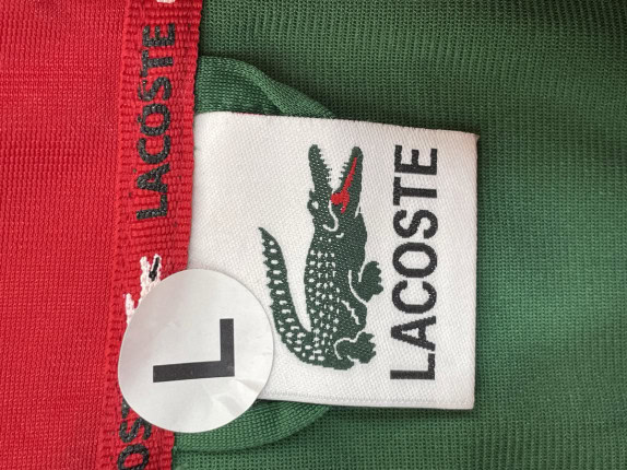 LACOSTE TRACK JACKET SPORTY GREEN RED MEN PRE OWNED L