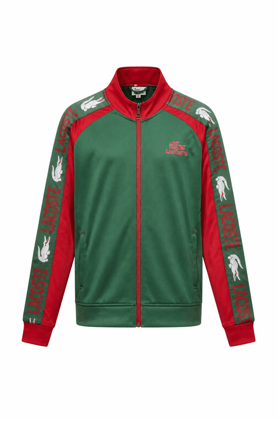 LACOSTE TRACK JACKET SPORTY ΠΡΑΣΙΝΟ ΚΟΚΚΙΝΟ ΑΝΤΡΙΚΟ PRE OWNED M
